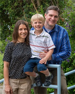 Jennifer Moore with her husband, Tom Day, and their son, Elliott