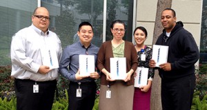 This month's 4 for $40 team winners are, from left, Raul Morales, Brian Nguyen, Sandy Henderson, Elise Wong, and Nick Guidry.