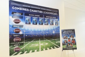 The Combined Charities leaderboard will be updated weekly to show which schools and departments are raising the most money.