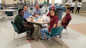 Television personality Anthony Bourdain visited with Wisdom HS Principal Jonathan Trinh and students during the filming of his show, Parts Unknown, which airs at 8 p.m. Sunday, Oct. 30.