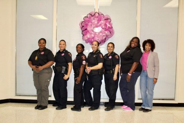 HISD Police Officers Wearing Pink Badges During Breast Cancer Awareness ...