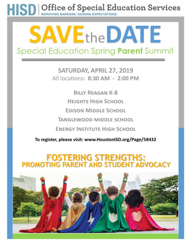 HISD to host Special Education Spring Parent Summit on April 27 News Blog