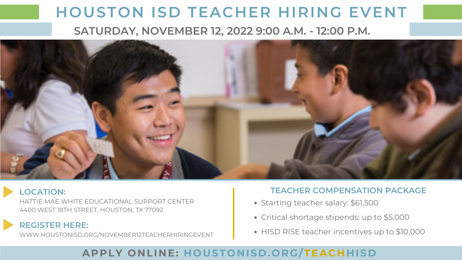 HISD Hosting Teacher Hiring Event Nov. 12 - News Blog