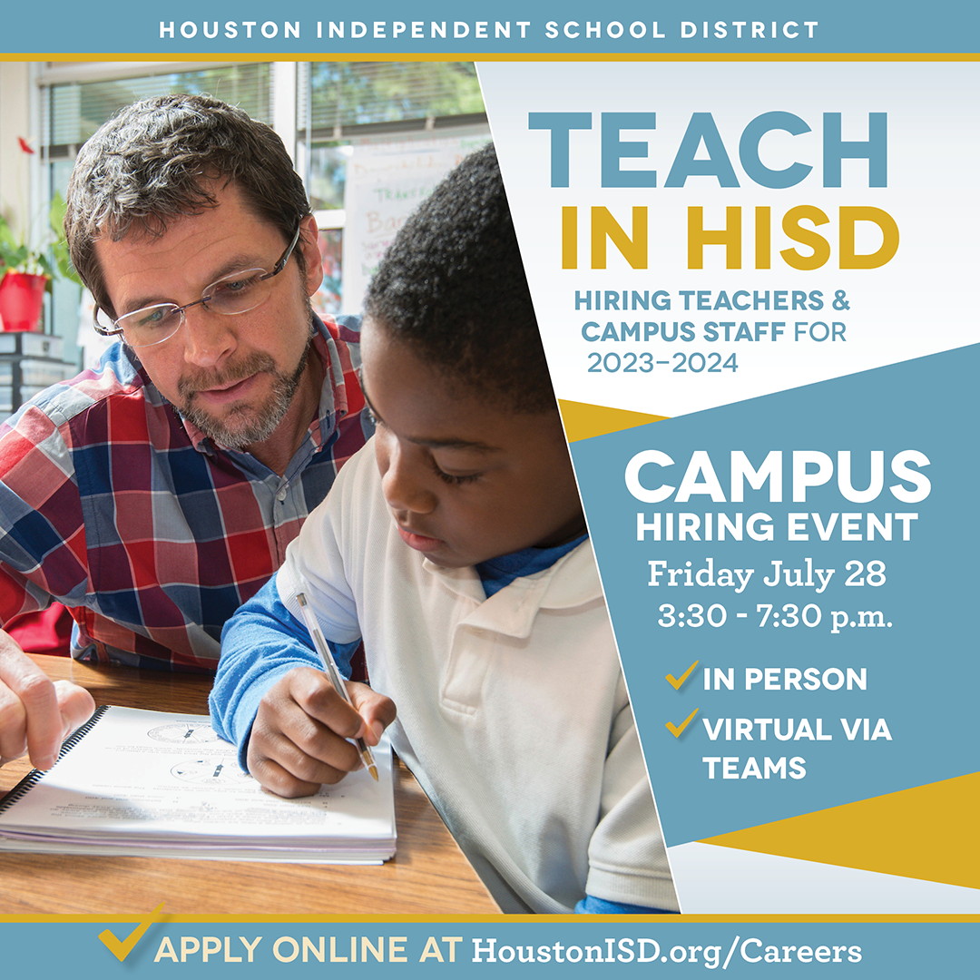 HISD hosting Campus Hiring Event Friday, July 28 News Blog