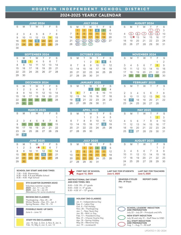 Hisd board of managers approves 2024 2025 school calendar news blog
